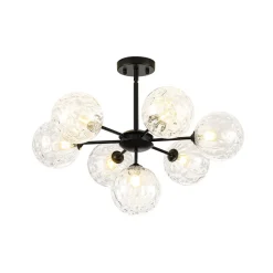Modern 7-light Hammered Glass Globe Tier Sputnik Chandelier