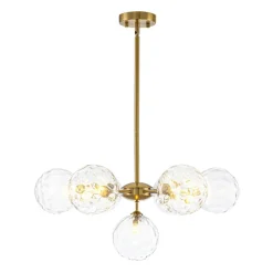 Modern 7-light Hammered Glass Globe Tier Sputnik Chandelier