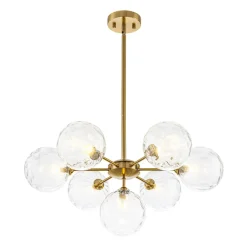 Modern 7-light Hammered Glass Globe Tier Sputnik Chandelier