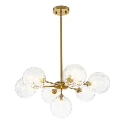 Modern 7-light Hammered Glass Globe Tier Sputnik Chandelier