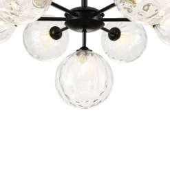 Modern 7-light Hammered Glass Globe Tier Sputnik Chandelier