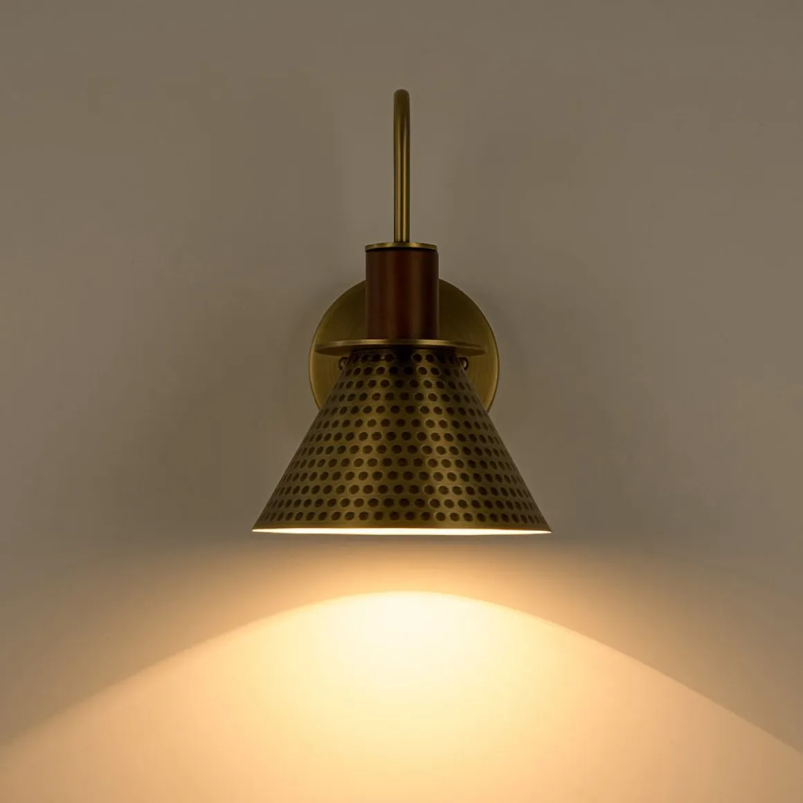 Modern 1-Light Hammered Iron Conical Wall Sconce