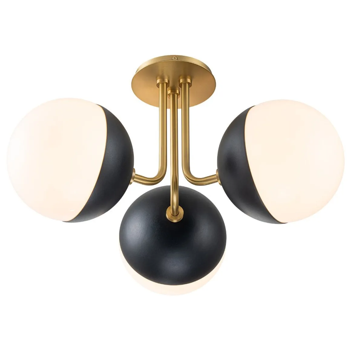Modern 3-Light Milky Glass Globe Ceiling Light