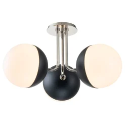 Modern 3-Light Milky Glass Globe Ceiling Light