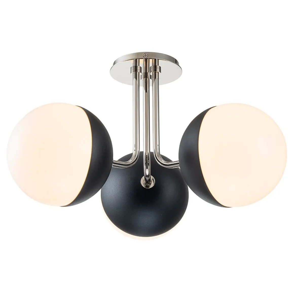 Modern 3-Light Milky Glass Globe Ceiling Light
