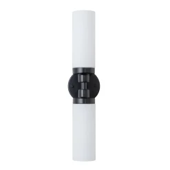 Modern 2-Light Opal Glass Cylinder Vanity Wall Lamp