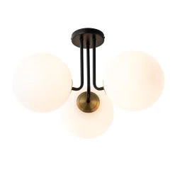 Modern 3-Light Opal Glass Globe Ceiling Light
