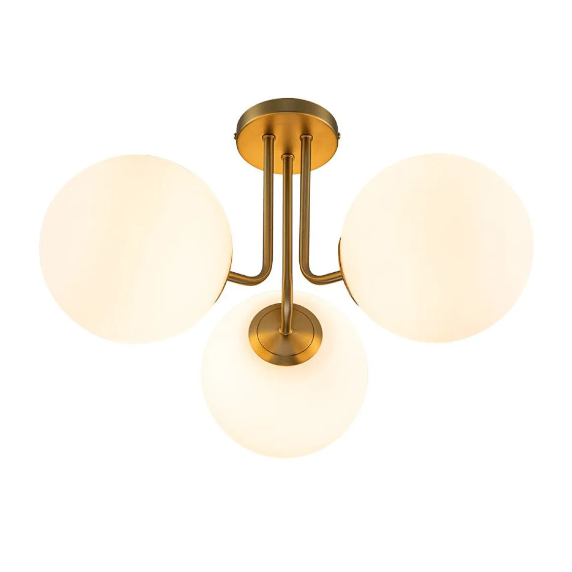 Modern 3-Light Opal Glass Globe Ceiling Light