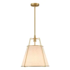 Modern Linen Conical Drum Cage Pendant Light