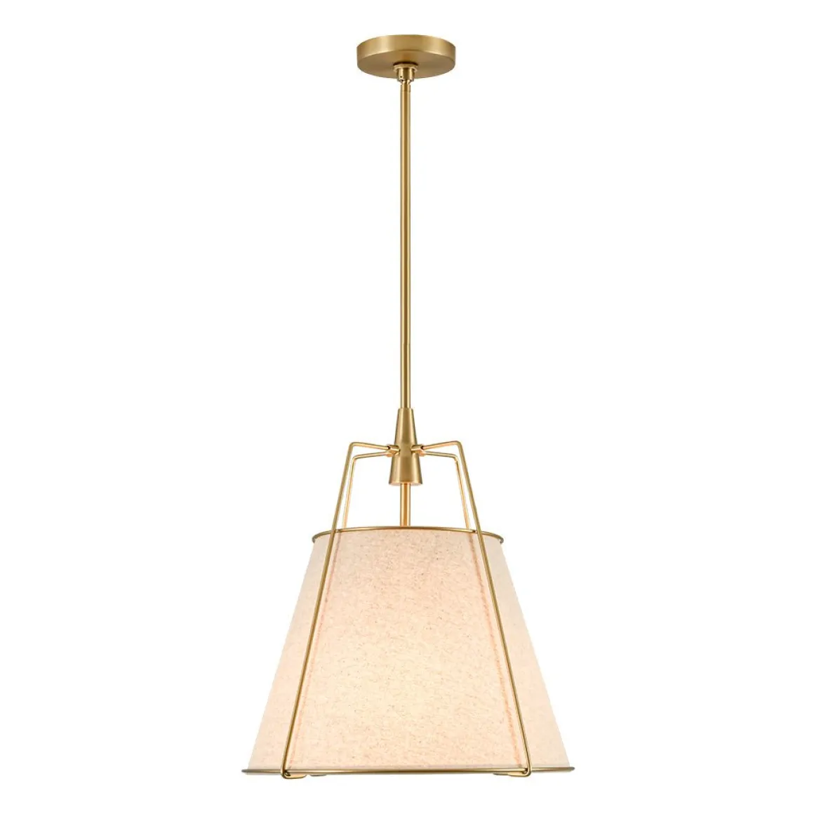 Modern Linen Conical Drum Cage Pendant Light