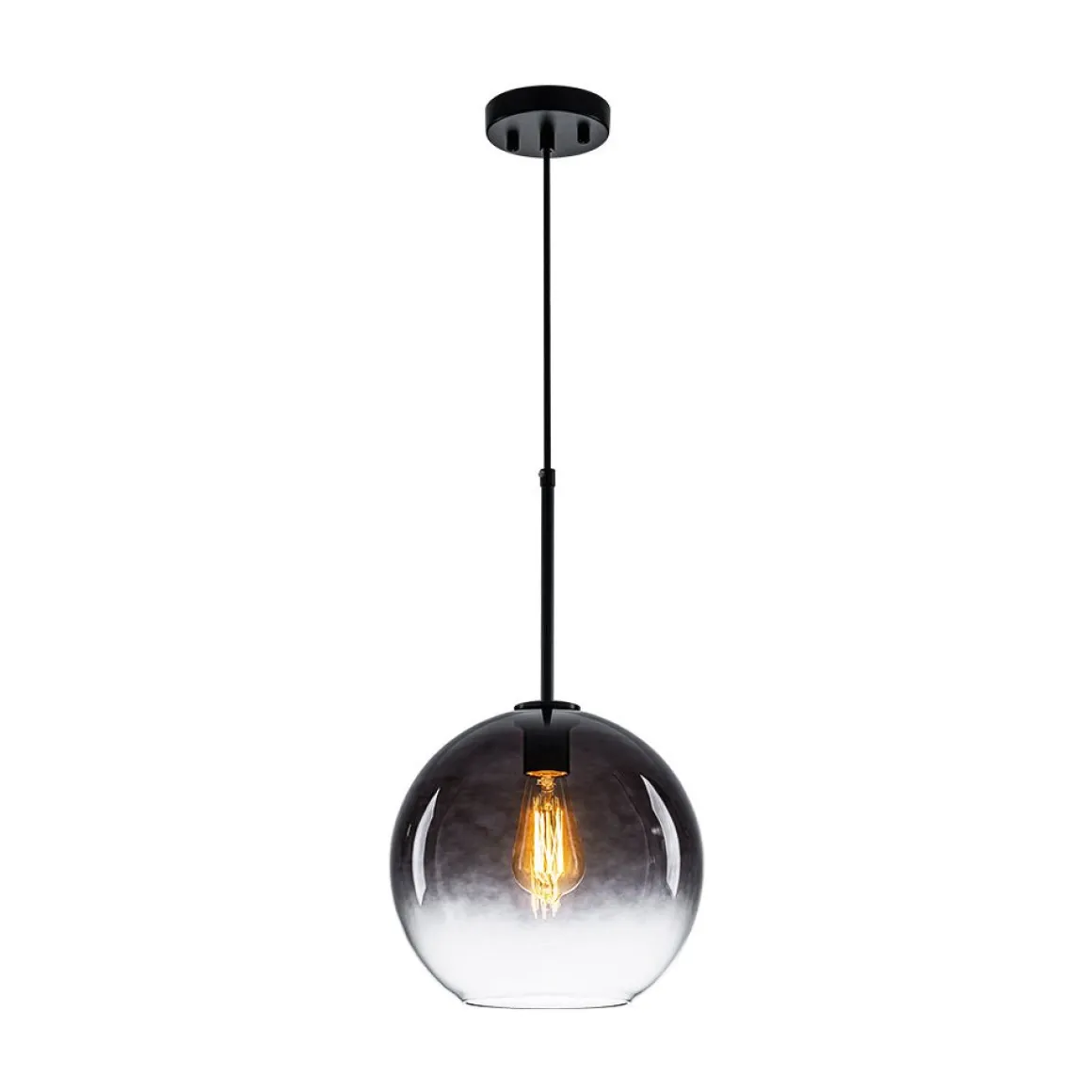 Modern Minimalist 1-light Smoked Grey Tinted Glass Globe Pendant