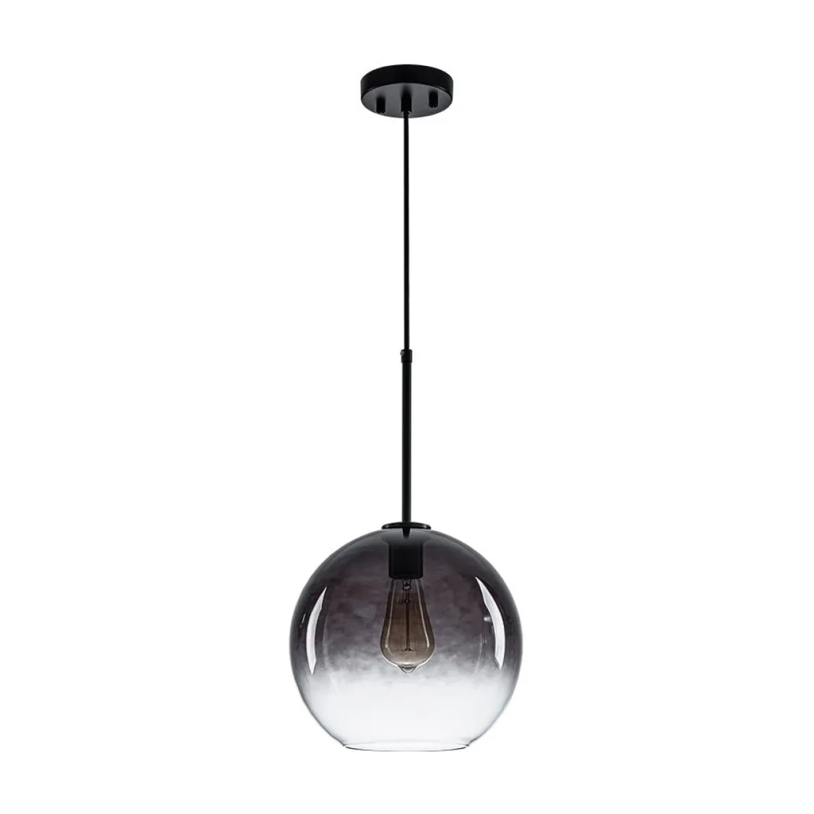 Modern Minimalist 1-light Smoked Grey Tinted Glass Globe Pendant