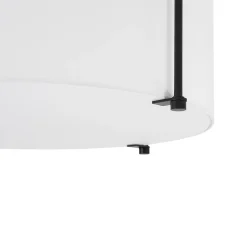 Modern Round White Fabric Drum Cage Semi Flush Mount