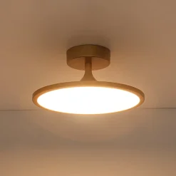 Modern Simple Brass Round Dimmable LED Semi Flush Mount