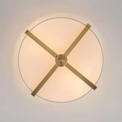 Modern Wide Drum Fabric Cage Flush Mount Light