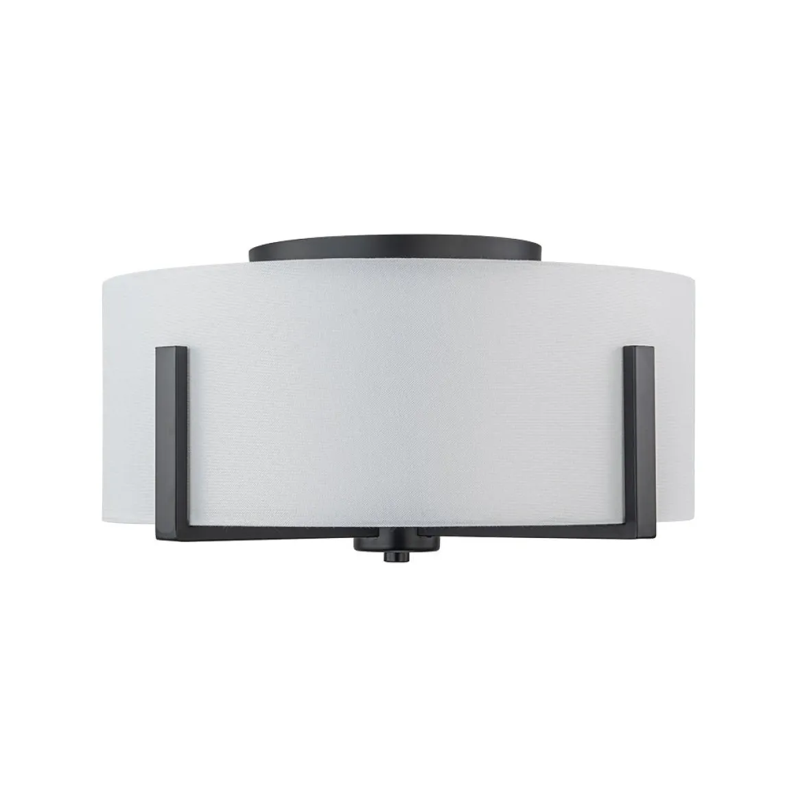 Modern Wide Drum Fabric Cage Flush Mount Light