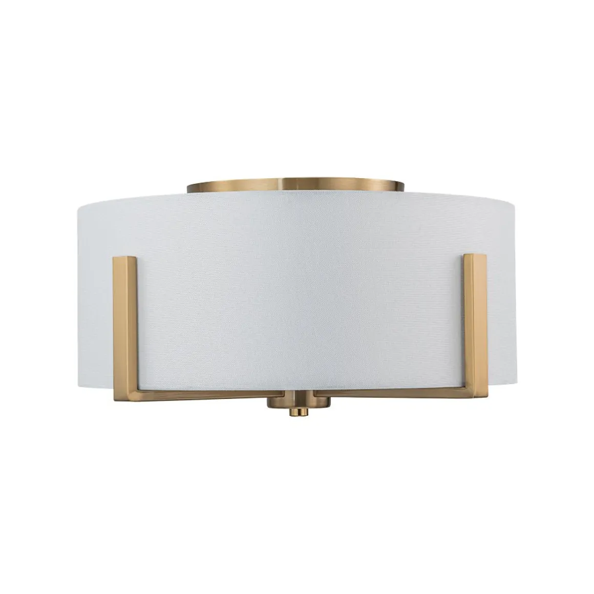 Modern Wide Drum Fabric Cage Flush Mount Light
