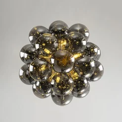 Moody Luxe Cluster Smoked Glass Bubble Sphere Chandelier