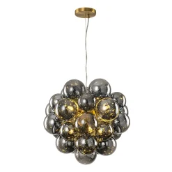 Moody Luxe Cluster Smoked Glass Bubble Sphere Chandelier