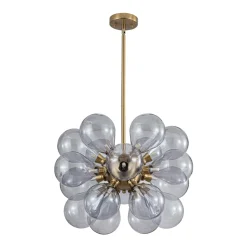 Morandi 18-Light Cluster Lavender Gray Glass Bubble Chandelier
