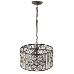 Moroccan Glam Vintage Crystal Drum Lantern Pendant