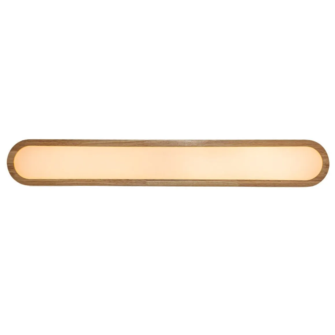 Natural Wood Long Oval Dimmable LED Flush Mount Light