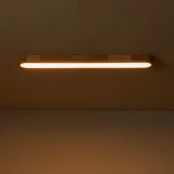 Natural Wood Long Oval Dimmable LED Flush Mount Light