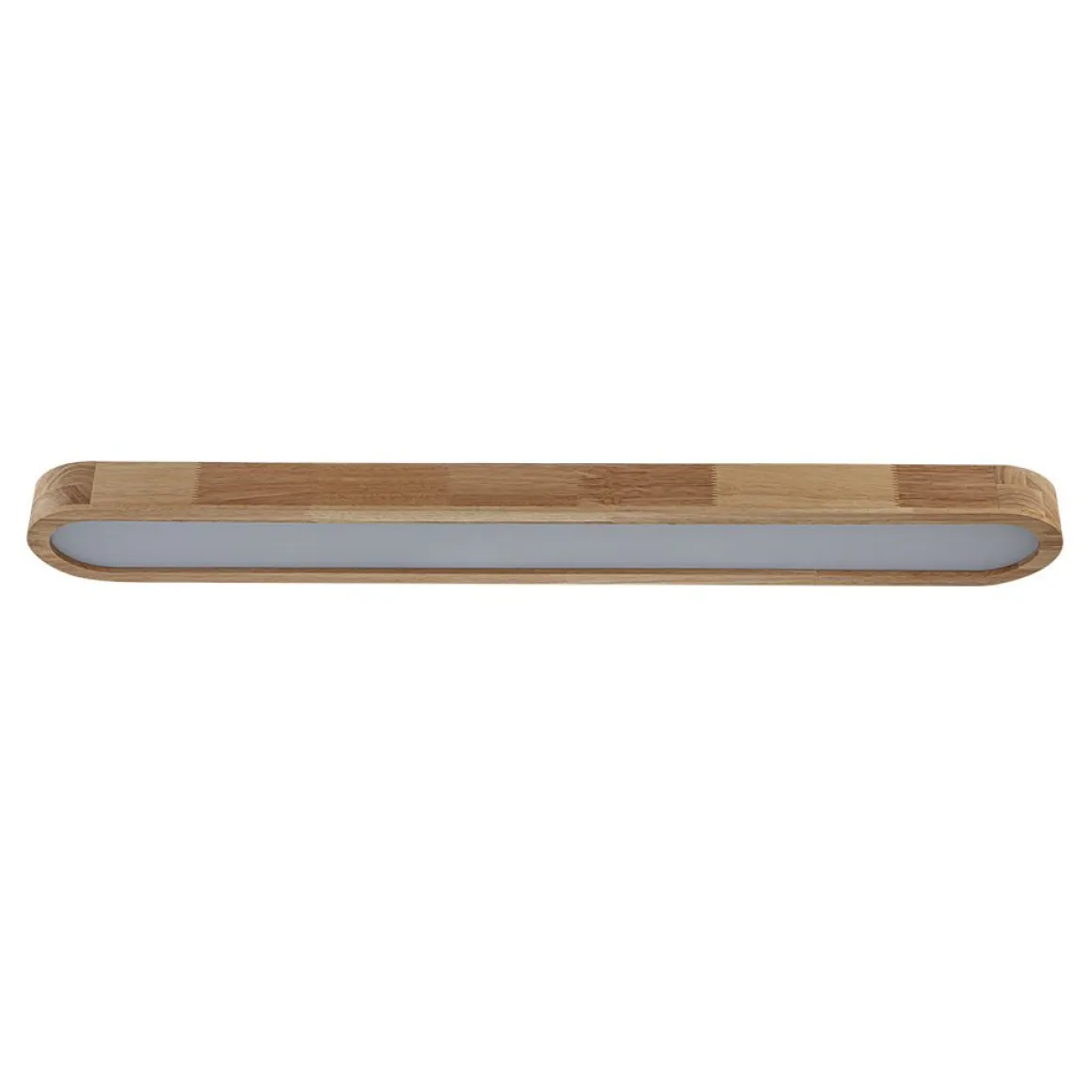 Natural Wood Long Oval Dimmable LED Flush Mount Light