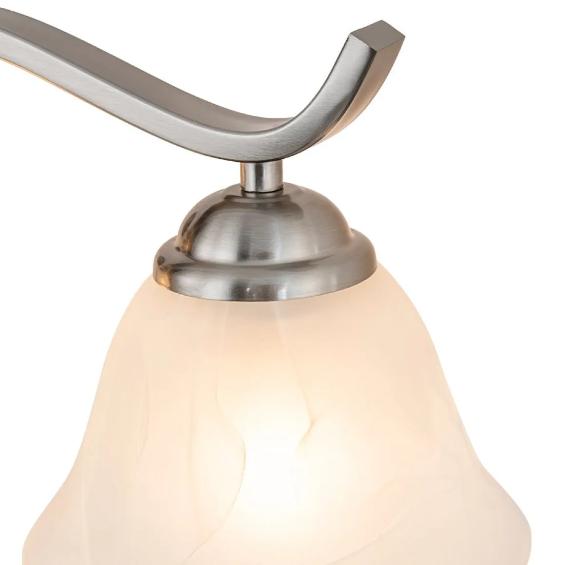 Nickel 4-Light Cloud Glass Bell Shade Vanity Light