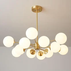 Opal Glass Globe Sputnik Chandelier