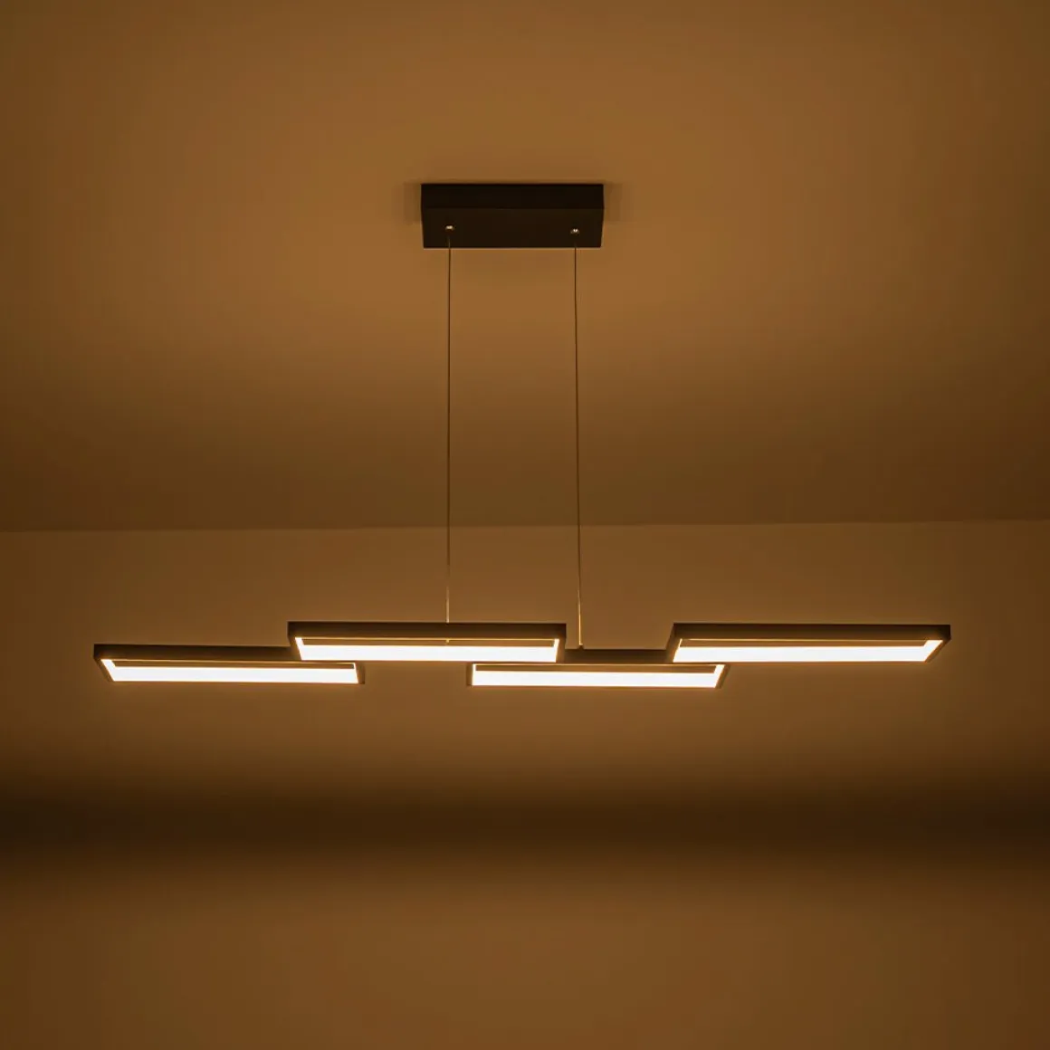 (OpenBox) Black 4-light Rectangular Dimmable LED Kitchen Island Pendant