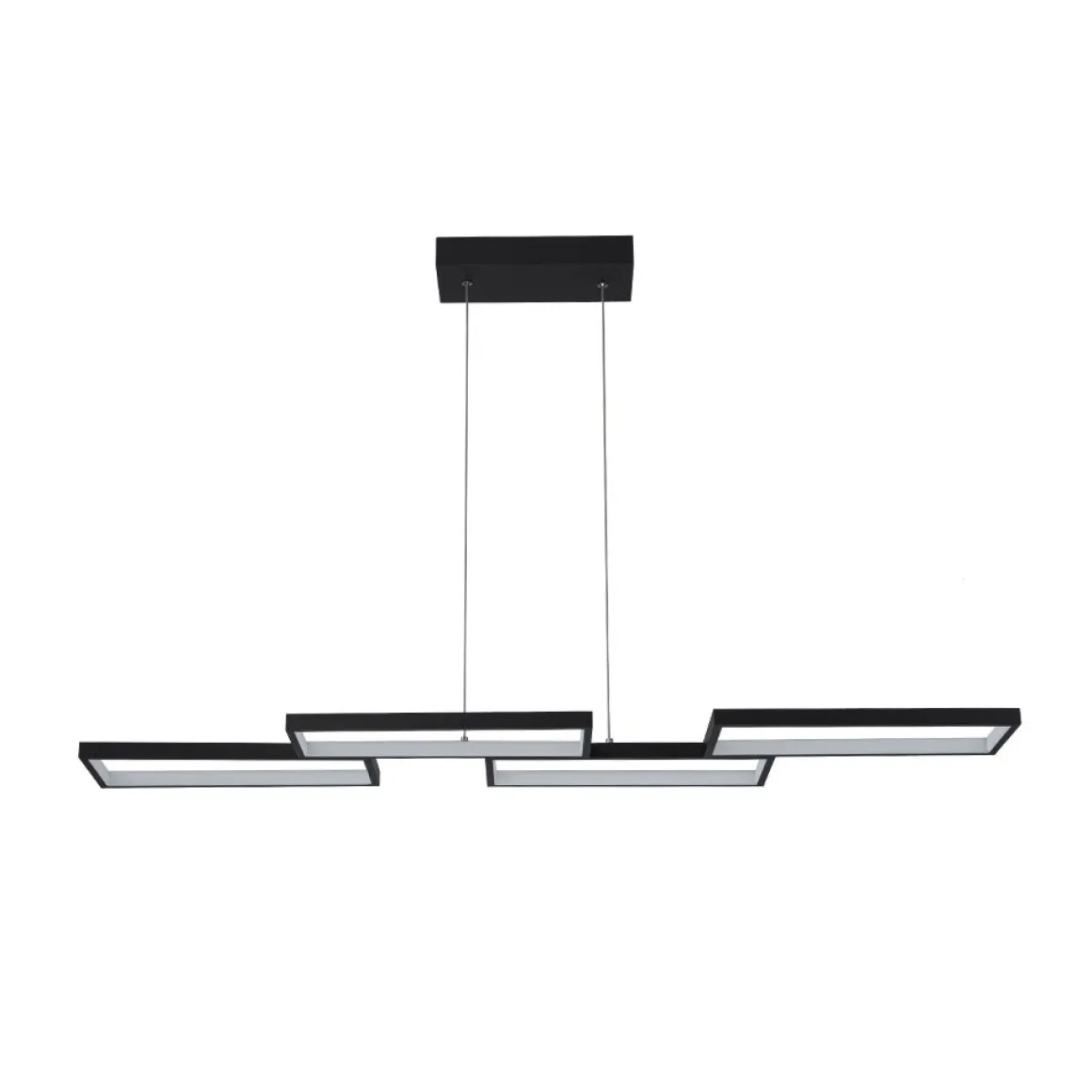 (OpenBox) Black 4-light Rectangular Dimmable LED Kitchen Island Pendant