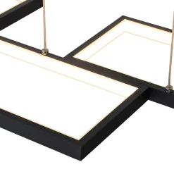 (OpenBox) Black 4-light Rectangular Dimmable LED Kitchen Island Pendant