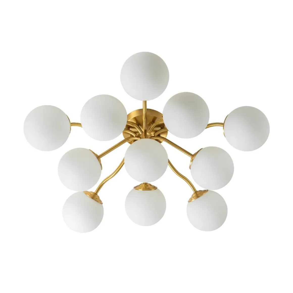 (OpenBox) Bloom Brass Frosted Glass Bubble Semi Flush Chandelier