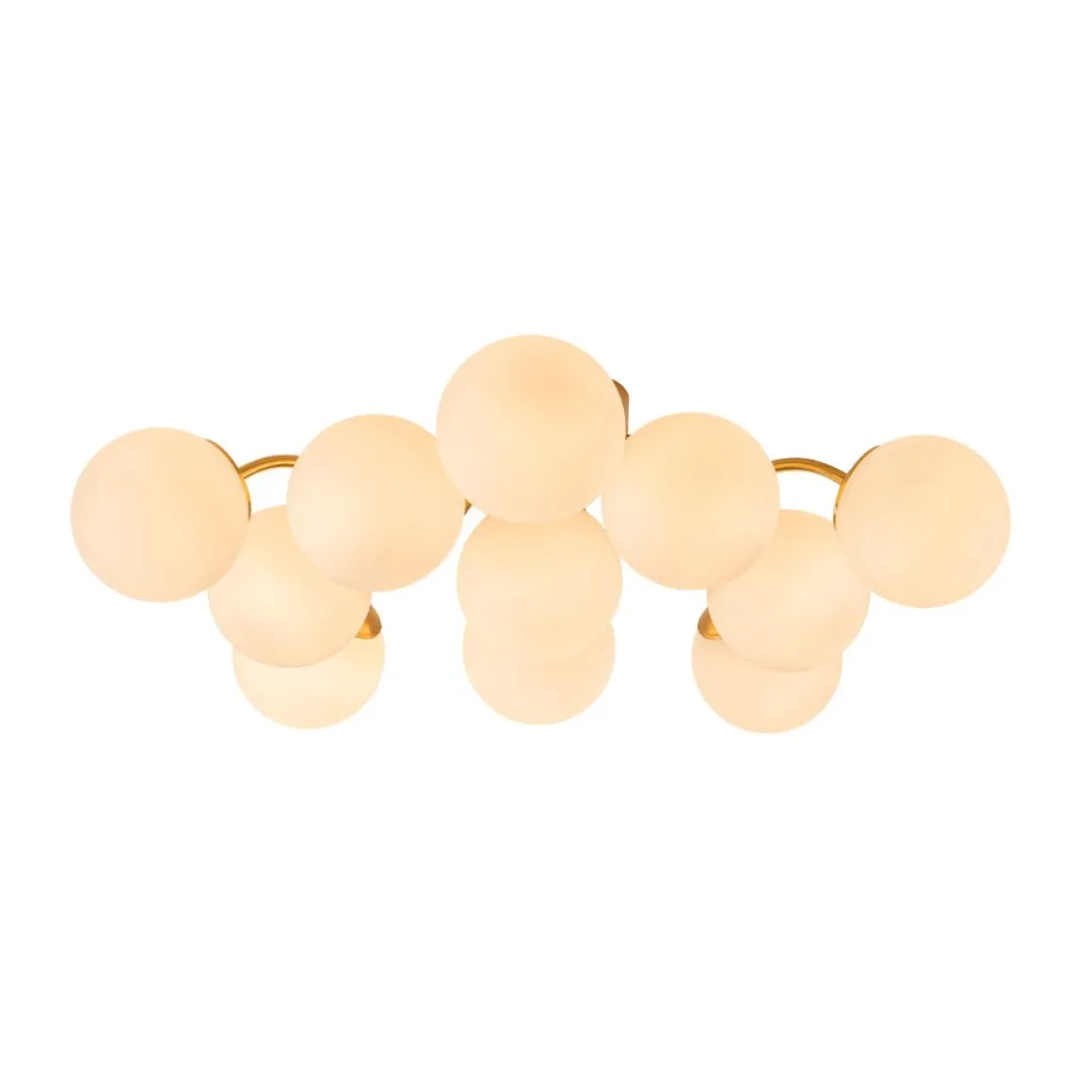(OpenBox) Bloom Brass Frosted Glass Bubble Semi Flush Chandelier