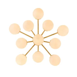 (OpenBox) Bloom Brass Frosted Glass Bubble Semi Flush Chandelier
