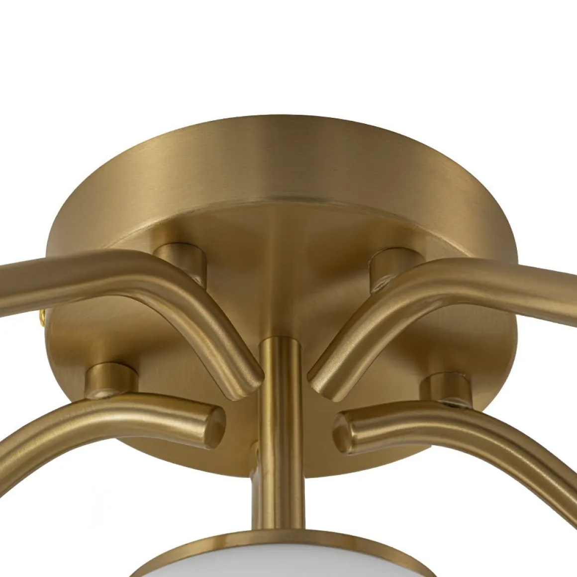(OpenBox) Bloom Brass Frosted Glass Bubble Semi Flush Chandelier
