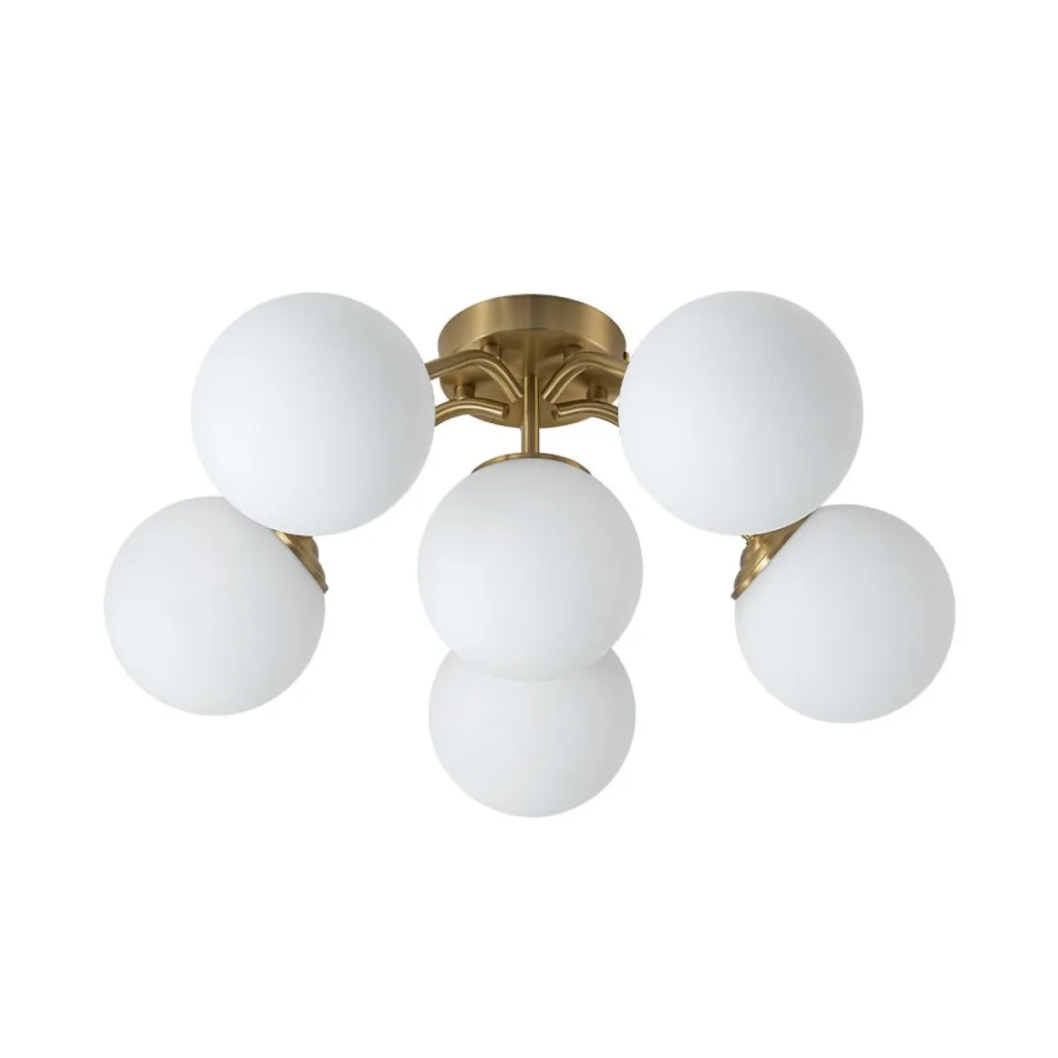 (OpenBox) Bloom Brass Frosted Glass Bubble Semi Flush Chandelier