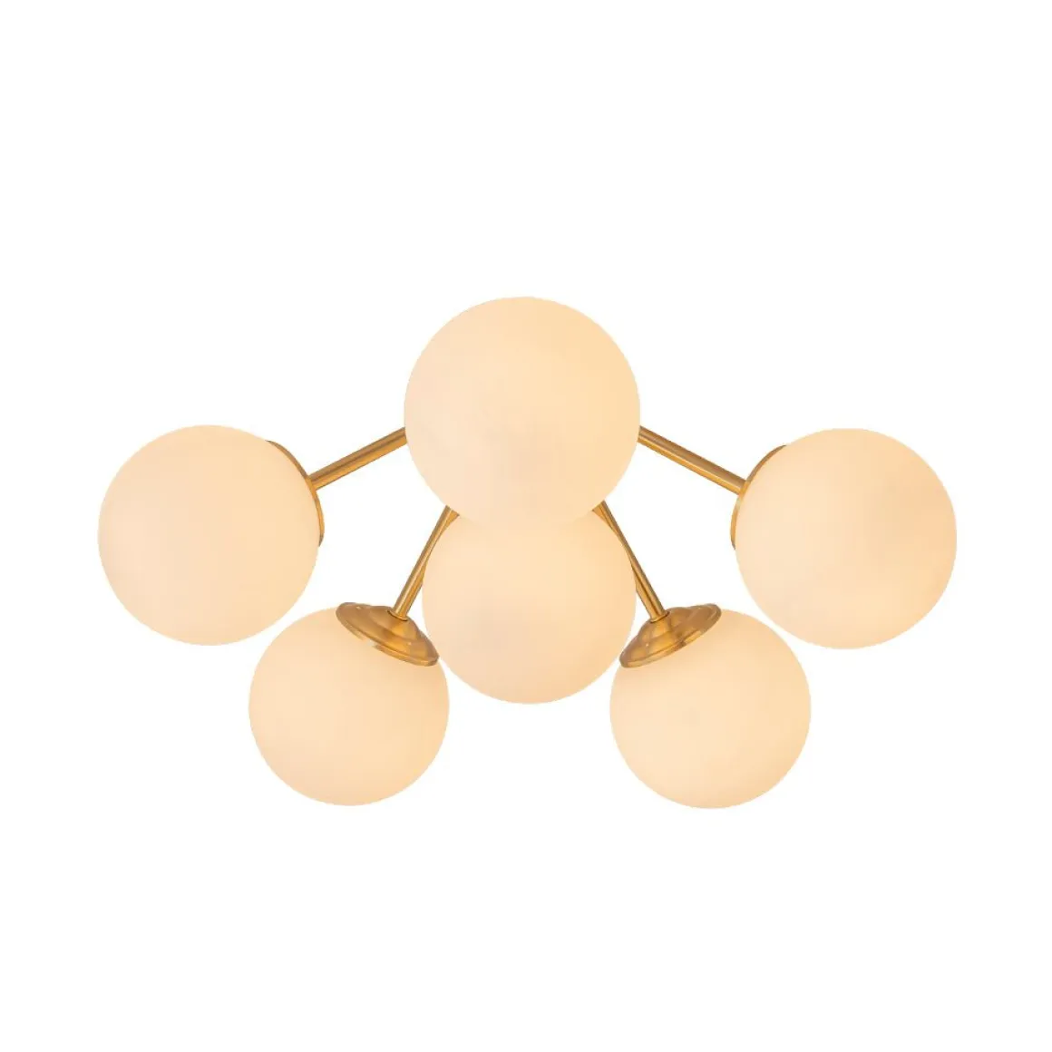 (OpenBox) Bloom Brass Frosted Glass Bubble Semi Flush Chandelier