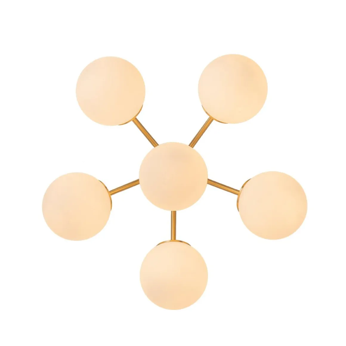(OpenBox) Bloom Brass Frosted Glass Bubble Semi Flush Chandelier