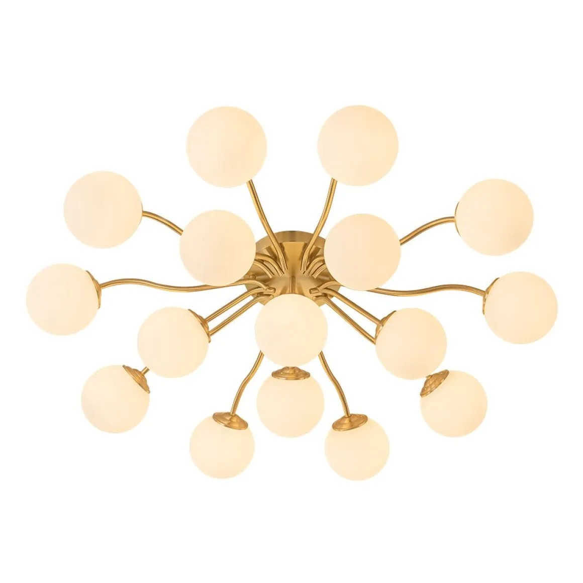 (OpenBox) Bloom Brass Frosted Glass Bubble Semi Flush Chandelier
