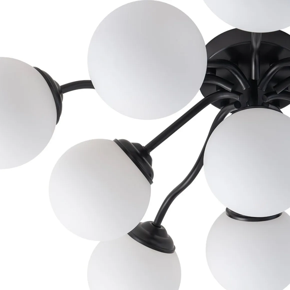 (OpenBox) Bloom Brass Frosted Glass Bubble Semi Flush Chandelier