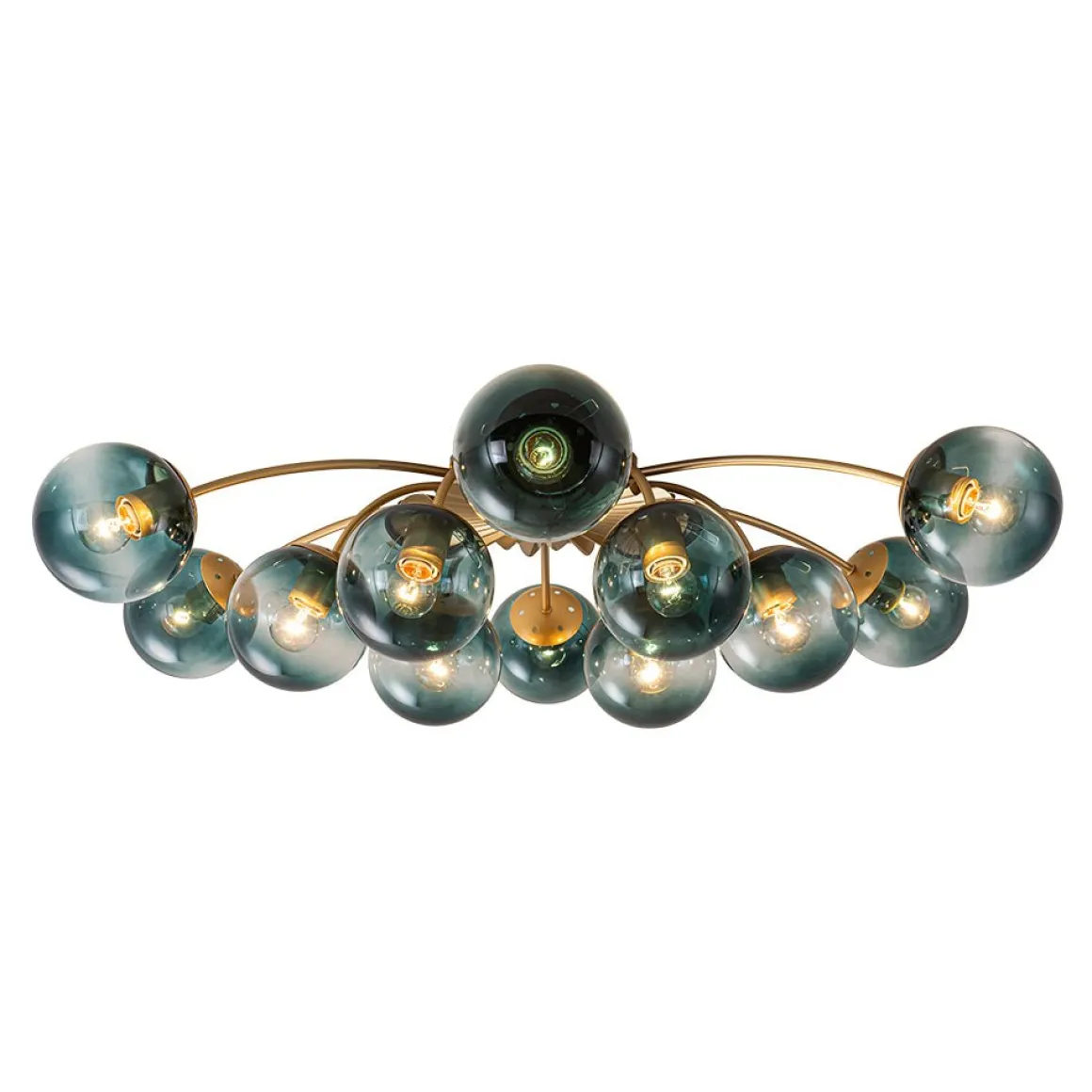 (OpenBox) Bloom 12-Light Blue Glass Bubble Semi Flush Chandelier