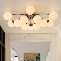 (OpenBox) Blossom 12-Light Opal Glass Bubble Semi Flush Chandelier