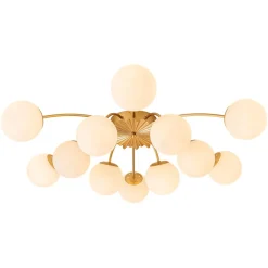 (OpenBox) Blossom 12-Light Opal Glass Bubble Semi Flush Chandelier
