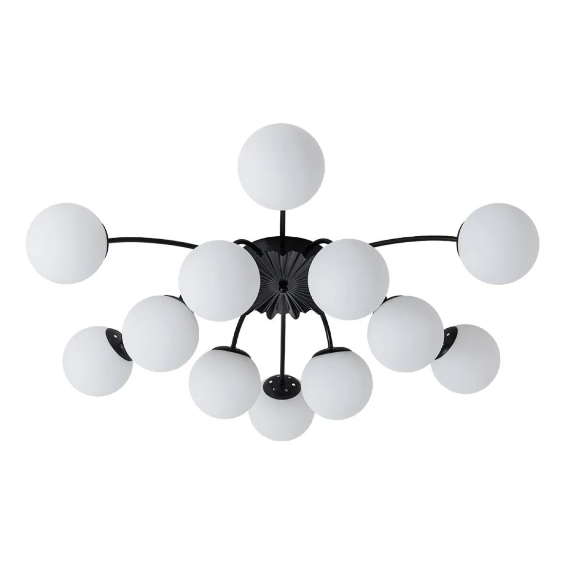 (OpenBox) Blossom 12-Light Opal Glass Bubble Semi Flush Chandelier