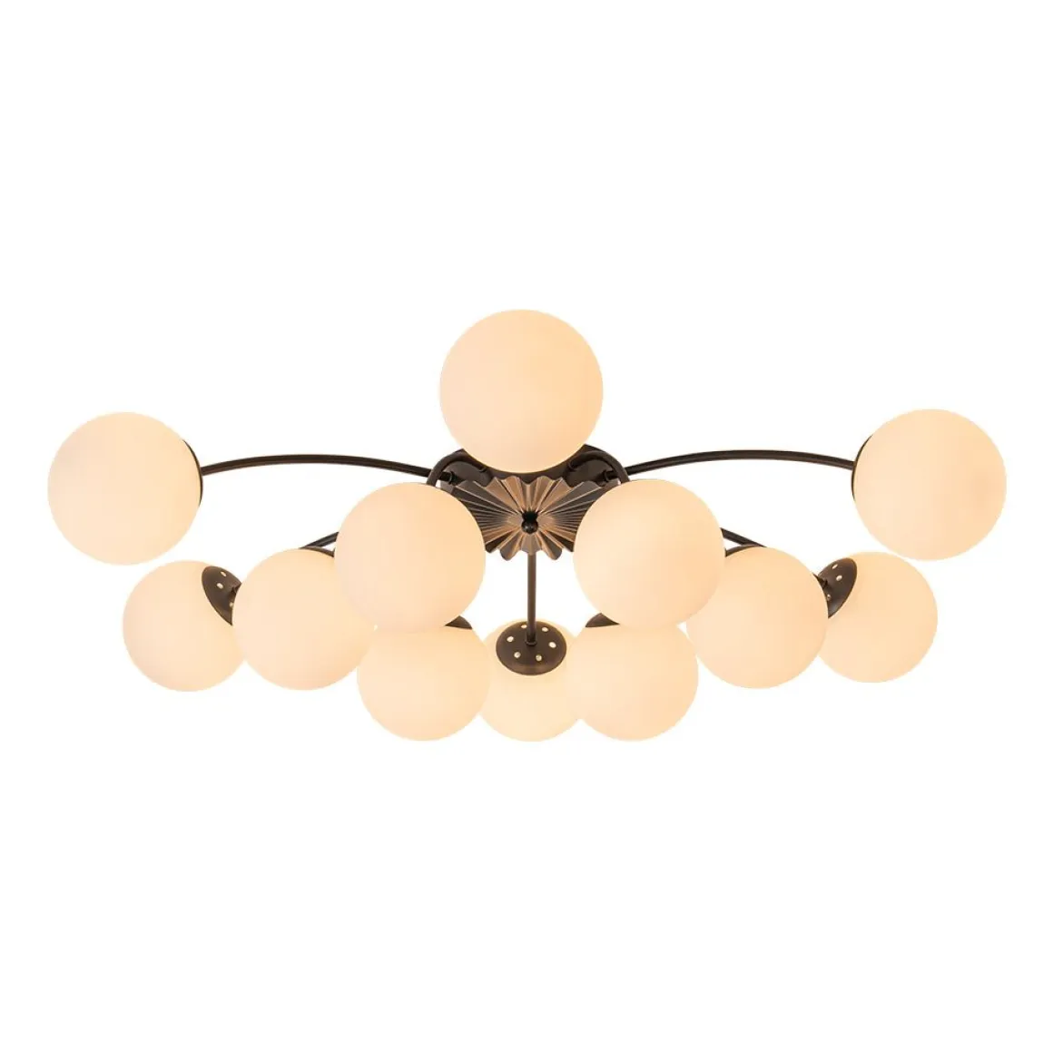 (OpenBox) Blossom 12-Light Opal Glass Bubble Semi Flush Chandelier