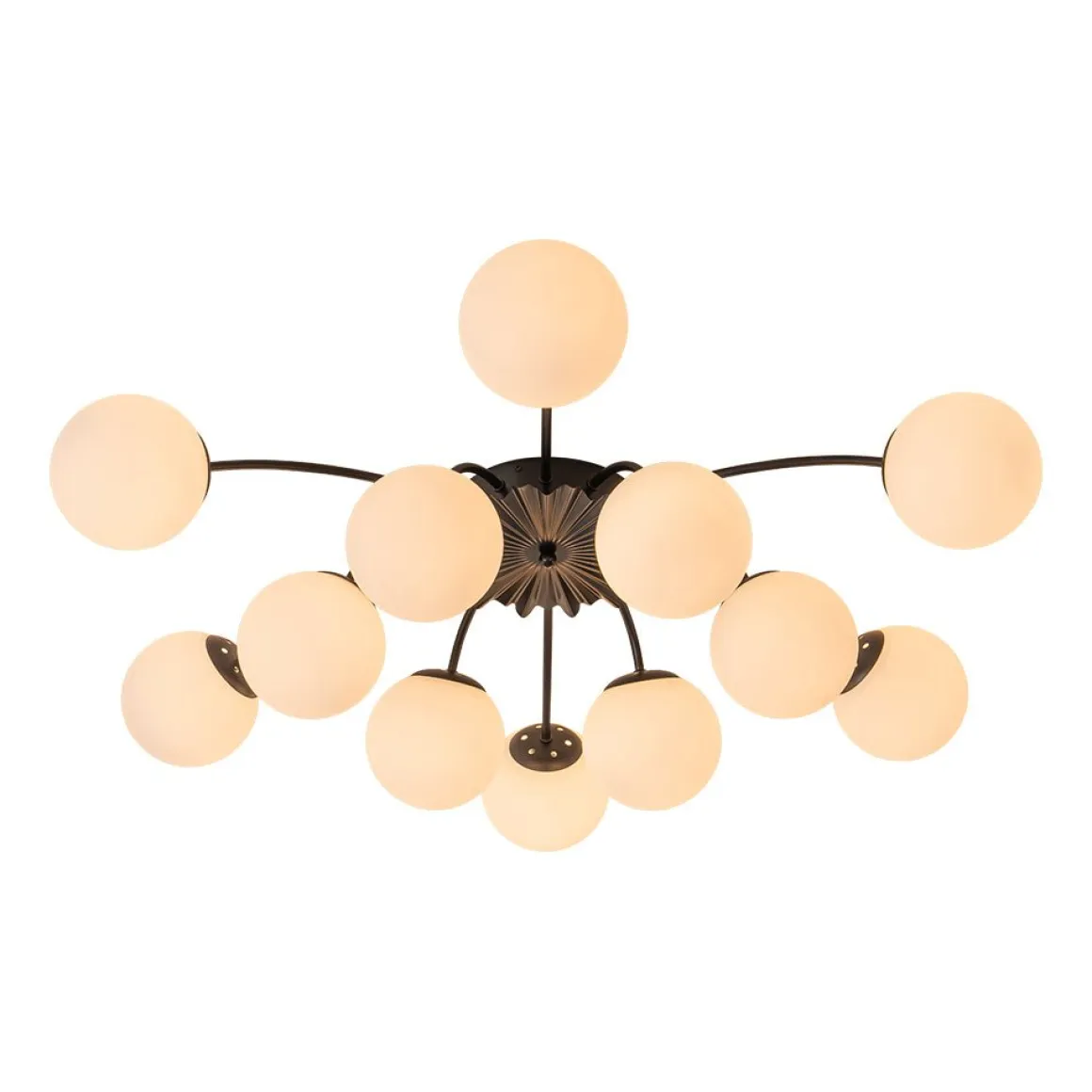 (OpenBox) Blossom 12-Light Opal Glass Bubble Semi Flush Chandelier