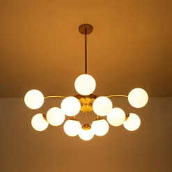 (OpenBox) Blossom 12-Light Opal Glass Bubble Semi Flush Chandelier