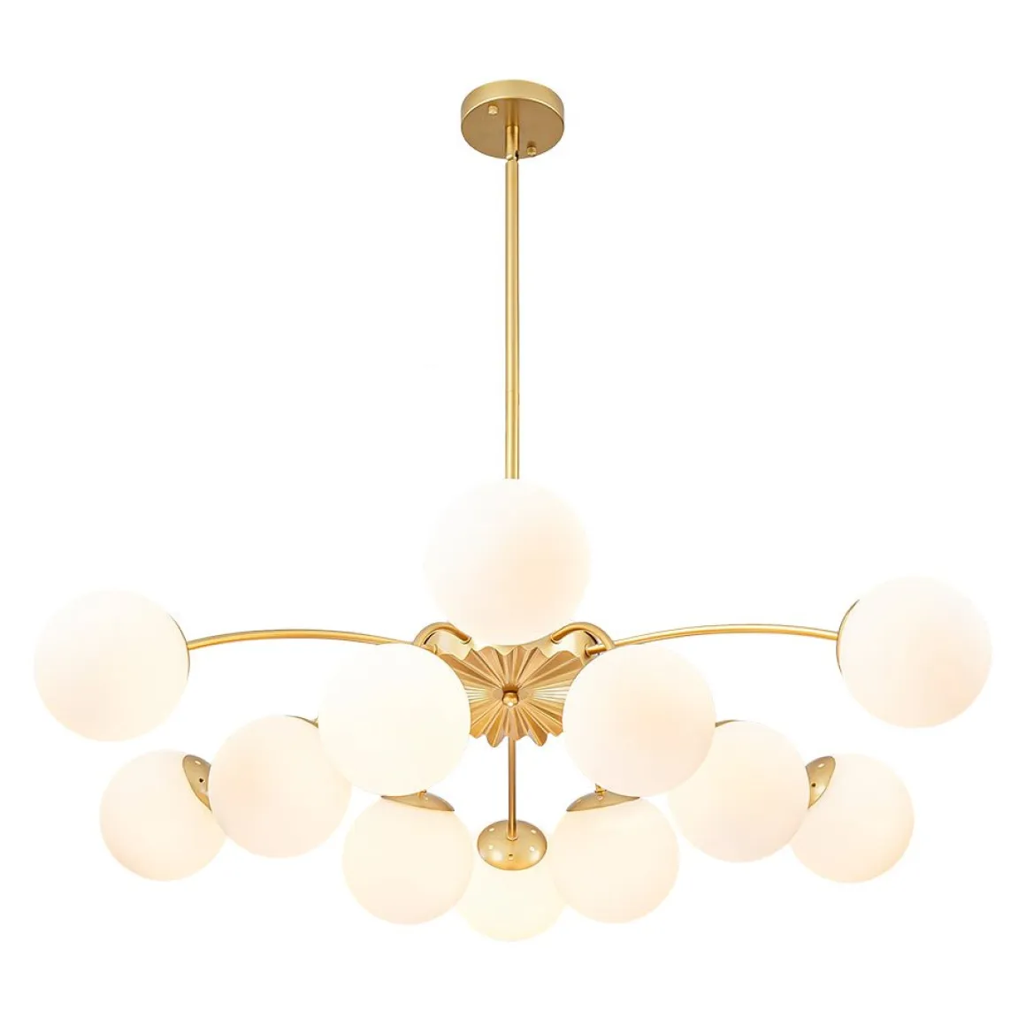 (OpenBox) Blossom 12-Light Opal Glass Bubble Semi Flush Chandelier